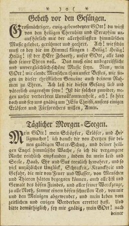 Täglicher Morgen-Seegen