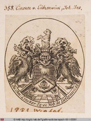 Wappen des Johann Jakob von Lincker und Lützenwick