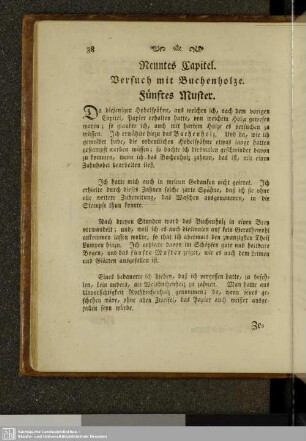 Neuntes Kapitel. Versuch mit Buchenholze. Fünftes Muster.