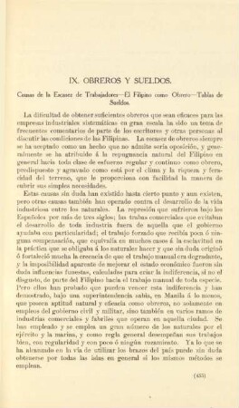 IX. Obreoros y sueldos
