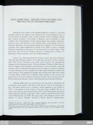 Halıl Şerıf Paşa: The Influence Of Paris And The West On An Ottoman Diplomat