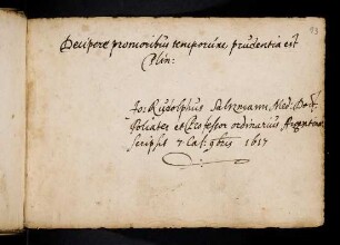 Saltzmann, Johann Rudolph. [Straßburg] 26.10.1617.