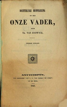 Dichterlyke bespiegeling op het Onze Vader