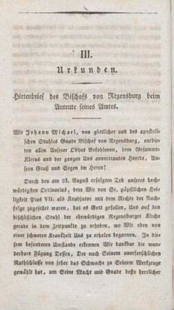 152-162 Hirtenbrief des Bischofs von Regensburg beim Antritte seines Amtes
