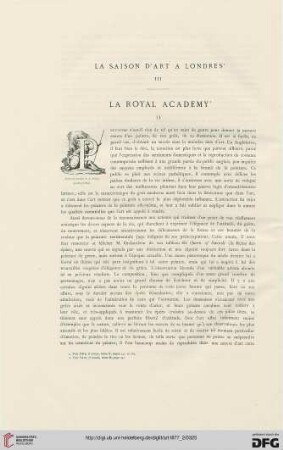 3: La saison d'art à Londres, [3], La Royal Academy