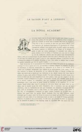 3: La saison d'art à Londres, [3], La Royal Academy