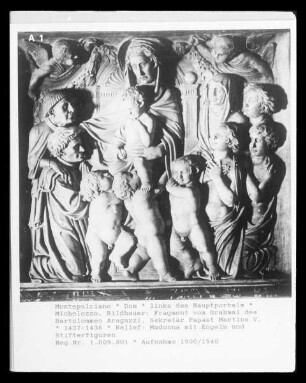 Grabmal des Bartolomeo Aragazzi, Sekretär von Papst Martin V. — Madonna, Heilige und Stifterfiguren