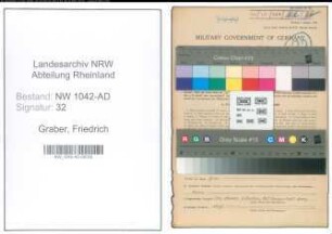 Entnazifizierung Friedrich Graber , geb. 12.09.1906 (Ingenieur)