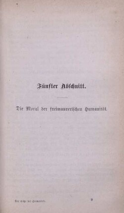 Fünfter Abschnitt. Die Moral der freimaurerischen Humanität.