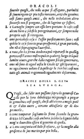Oracoli Della S. Givlia Lvzaga.