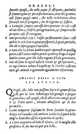 Oracoli Della S. Givlia Lvzaga.