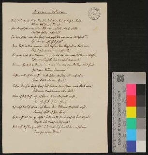 Hochzeitsgedicht "Lavater an Schlosser" von Johann Caspar Lavater an Johann Georg Schlosser vom 14.10.1773