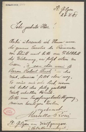 Brief an B. Schott's Söhne : 26.06.1895