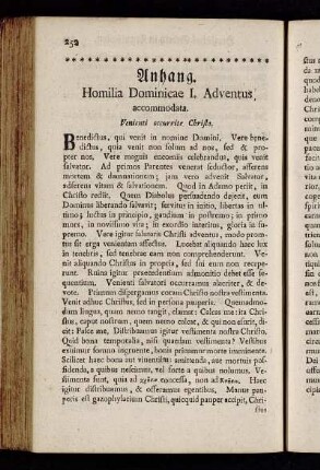 Anhang. Homilia Dominicae I. Adventus, accommodata.