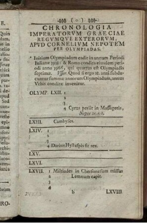 Chronologia Imperatorum Graeciae ...
