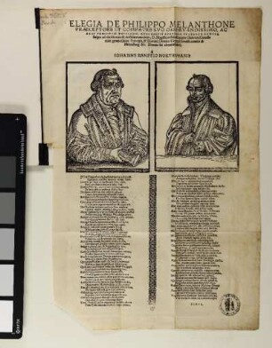 [Holzschnitt]: [Porträts: Martin Luther; Philipp Melanchthon]