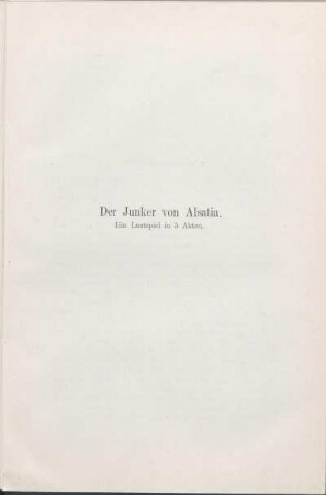 Der Junker von Alsatia.