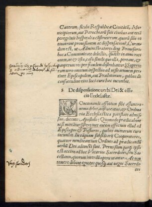 De dispensatione verbi Dei & officio Ecclesiastae.