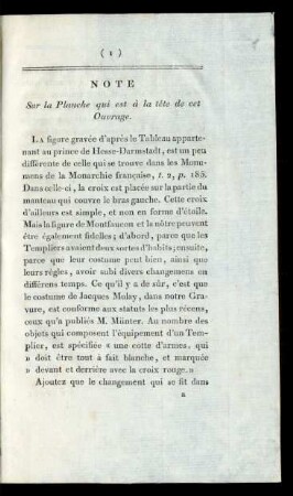 Note. Sur la Planche qui est à la tête de cet Ouvrage.