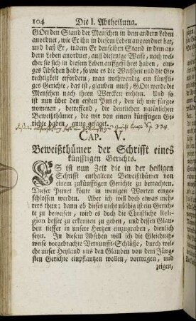 Cap. V. Beweißthümer der Schrifft eines künfftigen Gerichts.