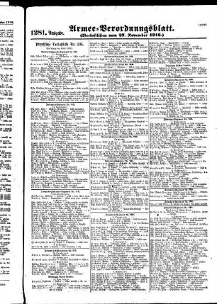 1281. Ausgabe. Dienstag, 28. November 1916