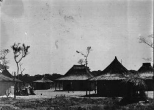 Hütten eines Dorfes : Hütten eines Dorfes in Sambia.