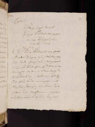 26r-29v, Nr. 1712: 1604, Copie! Aignungsbriefs Herzog Friderichs, gegen die von Bernhausen