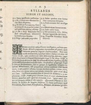 Syllabus Rerum Et Ordinis.