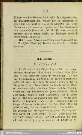 XI. Kapitel. Franklins Tod