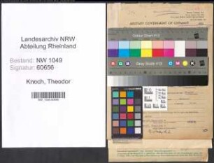 Entnazifizierung Theodor Knoch , geb. 20.05.1900 (Fernmelder)