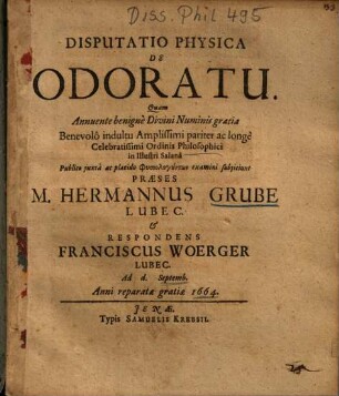 Disputatio Physica De Odoratu