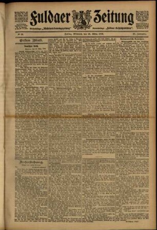 Erste Ausgabe vom Mittwoch, den 21. März 1906.