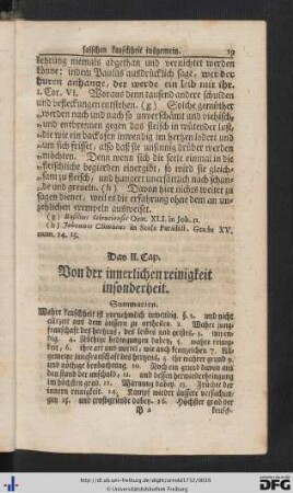 II. Von der innerlichen reinigkeit insonderheit.