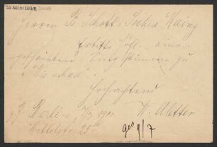 Brief an B. Schott's Söhne : 07.07.1901