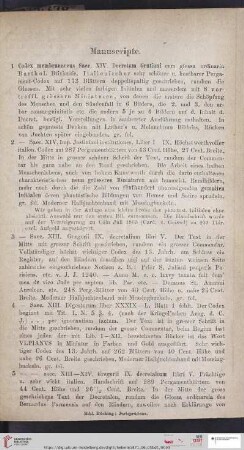 Manuscripte (Nr. 1 - 21a)