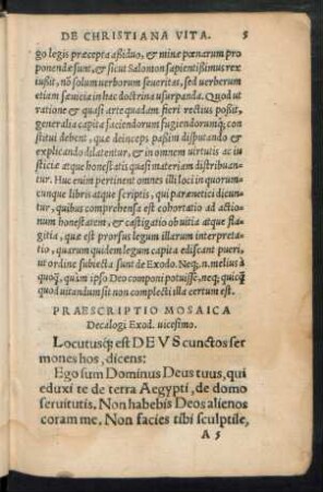 Praescriptio Mosaica Decalogi Exod. vicesimo.