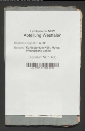 Die Belehnung des Jodocus Laer mit einer halben Hufe Landes zu Miste vor Rüthen