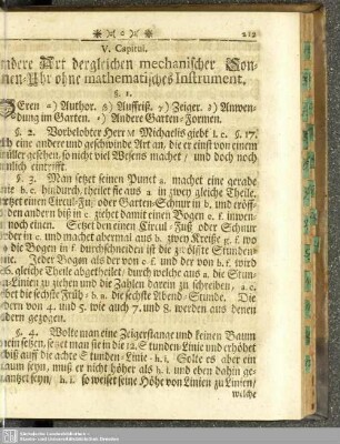 Cap. V. Andere Art dergleichen mechanischer Sonnen-Uhr ohne mathematisches Instrument