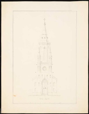 Stadtpfarrkirche St. Maria, Bunzlau Turm: Vorderansicht Turm (Projekt 1)