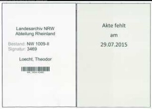 Entnazifizierung Theodor Van De Loecht , geb. 09.11.1894 (Buerogehilfe)