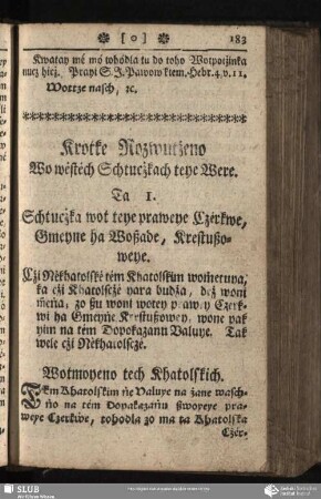 Krotke Rozwutżeno Wo wėstėch Schtucżkach teye Were
