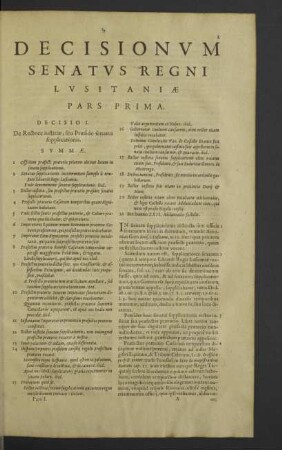 Decisio I. - XXXIII.