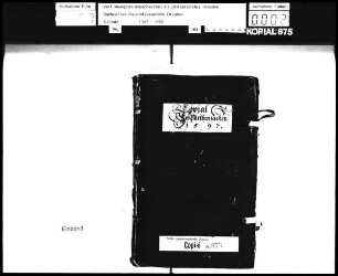 Alte Aufschrift: "Copial in Partheysachen"