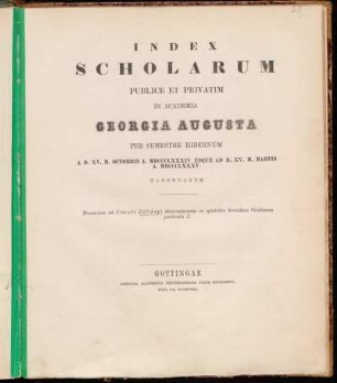 1884_WS: Index scholarum publice et privatim in Academia Georgia Augusta ... habendarum