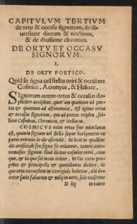 De Ortu Et Occasu Signorum.