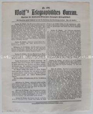 Nachrichtenblatt zum Kriegsgeschehen im 1. Weltkrieg