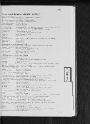 Department Sprache, Literatur, Medien II