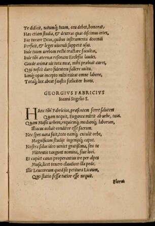 Georgius Fabricius Ioanni Stigelio S.