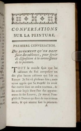 Conversations Sur La Peinture.