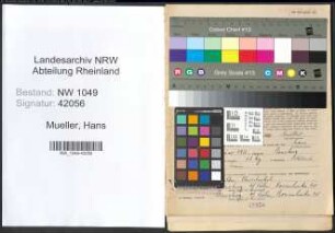 Entnazifizierung Hans Mueller , geb. 21.02.1922 (Verwaltungsangestellter)